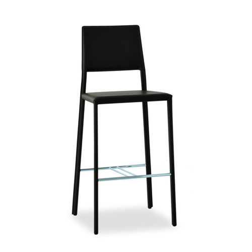 Sedia alta contemporanea - TROU - SG - Airnova - da interno / in pelle / in metallo cromato
