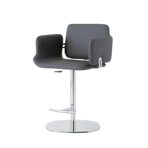 Sedia alta contemporanea - ARKA - SG IS - Airnova - da interno / in pelle / in metallo cromato