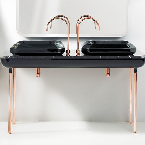 Piano lavabo doppio - LAVENDER - BISAZZA - in marmo / in alluminio / in rame