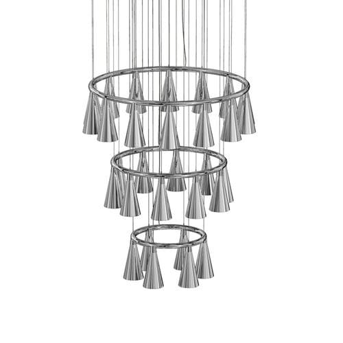 Lampadario contemporaneo - KOMORI SERIES  - BISAZZA - in vetro soffiato / in ottone / in cromo
