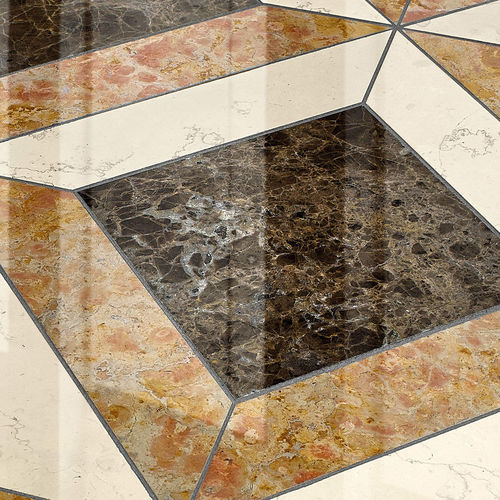 Piastrella in marmo - MONTALCINO NOCE LUX - BISAZZA - levigata / 3D / riflettente
