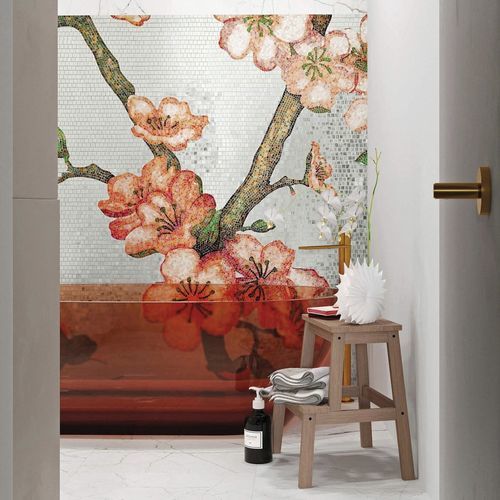 Mosaico in vetro - PEACHTREE ORO BIANCO - BISAZZA - lucido / da interno / da cucina