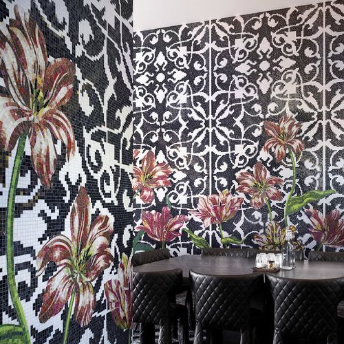 Mosaico in vetro - TULIPS - BISAZZA - lucido / da interno / da esterno
