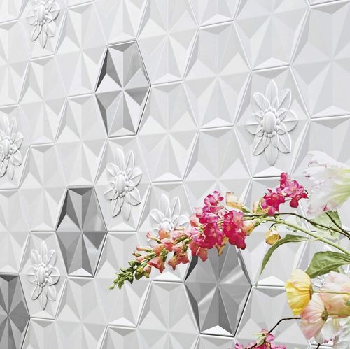 Piastrella in ceramica - FROZEN CRYSTAL - BISAZZA - lucida / 3D / da interno