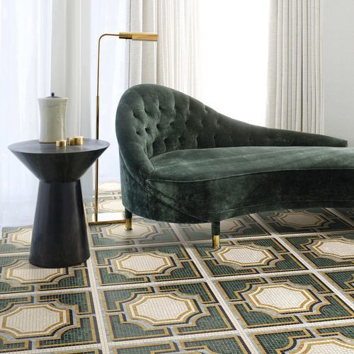 Mosaico in marmo - SOLFERINO VERDE - BISAZZA - lucido / da interno / da sala