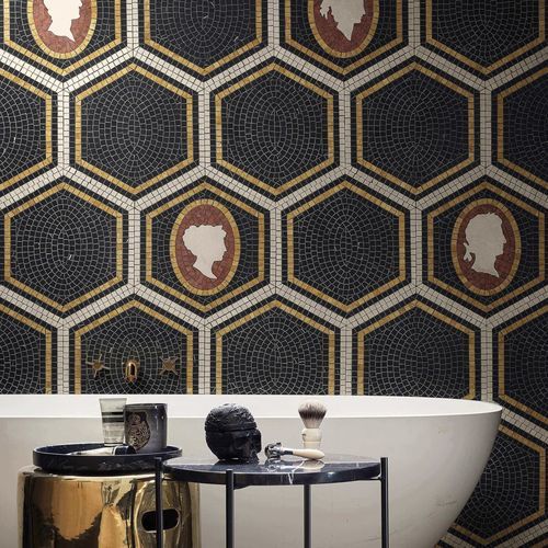 Mosaico in marmo - PIAZZA SCALA NERO CAMEO - BISAZZA - lucido / da interno / da sala