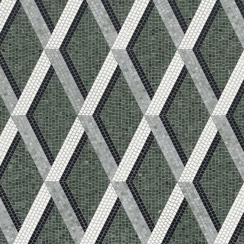Mosaico in marmo - BORGONUOVO VERDE - BISAZZA - lucido / da interno / da sala