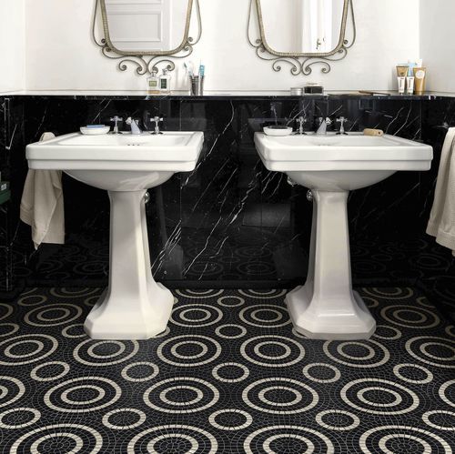 Mosaico in marmo - BELGIOIOSO NERO - BISAZZA - lucido / da interno / da sala