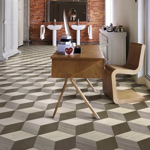 Mosaico in legno - NEW ESCALIER CLAIR - BISAZZA - in rovere / prefinito / spazzolato