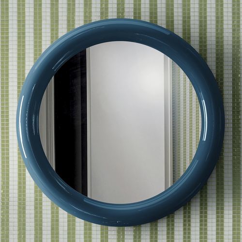 Specchio da bagno a muro - WOW BLUEBERRY - BISAZZA - contemporaneo / rotondo / in MDF laccato