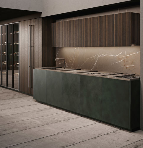 Cucina contemporanea - SCAVA - BINOVA S.p.A. - impiallacciata in legno / in gres / in metallo