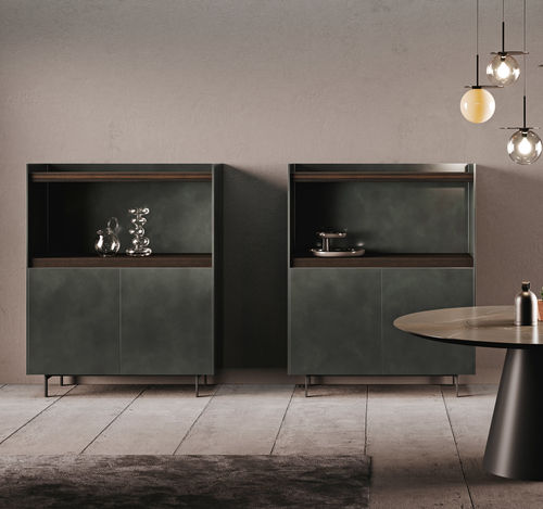 Credenza contemporanea - SCAVA - BINOVA S.p.A. - in legno / in metallo laccato / con ripiano