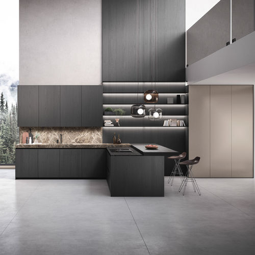 Cucina contemporanea - BLUNA  - BINOVA S.p.A. - in legno / in gres / in alluminio