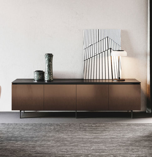 Credenza contemporanea - LAB - BINOVA S.p.A. - in alluminio anodizzato / in pietra / marrone