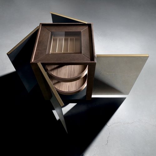 Mobile frigobar contemporaneo - ONO GENTLE - BINOVA S.p.A. - in pelle / in Dekton® / in vetro
