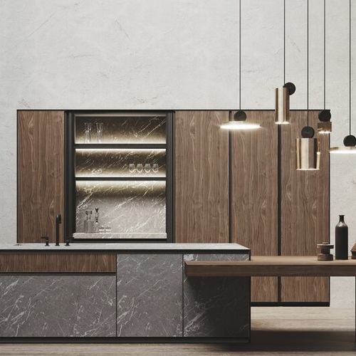 Mobile alto per cucina contemporaneo - AVOLA - BINOVA S.p.A. - in legno