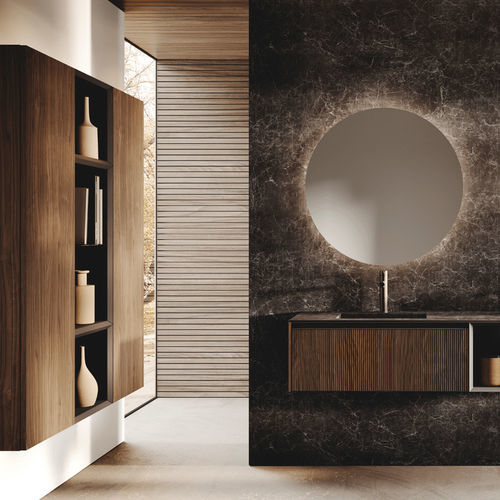 Mobile da bagno contemporaneo - AVOLA LEGNO - BINOVA S.p.A. - per uso residenziale / in legno / in vetro fumè
