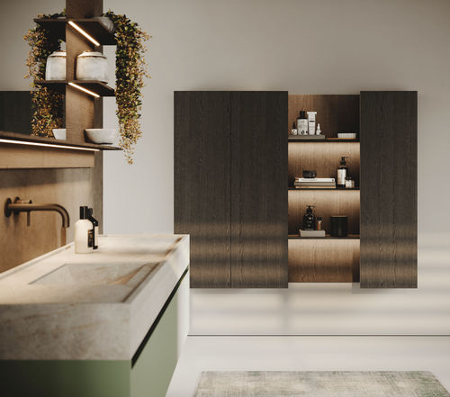 Mobile da bagno con illuminazione integrata - BLUNA LACCATO OPACO - BINOVA S.p.A. - contemporaneo / per uso residenziale / in legno