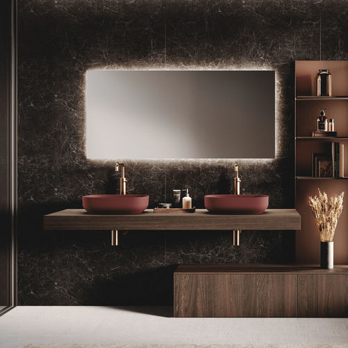 Piano lavabo doppio - BLUNA TECH - BINOVA S.p.A. - in legno