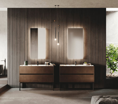 Mobile lavabo doppio - SCAVA METAL 4.0 - BINOVA S.p.A. - sospeso / da appoggio / in metallo laccato