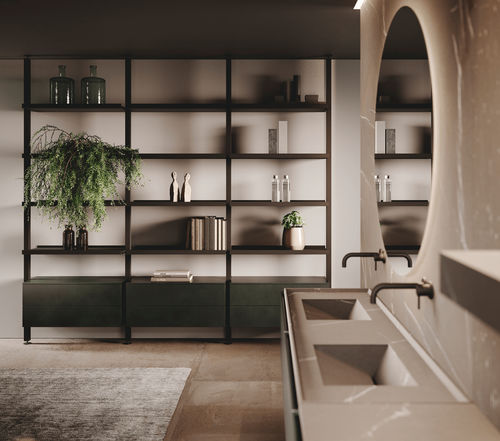 Scaffale contemporaneo - SCAVA METAL 4.0 - BINOVA S.p.A. - in legno / in alluminio / da bagno