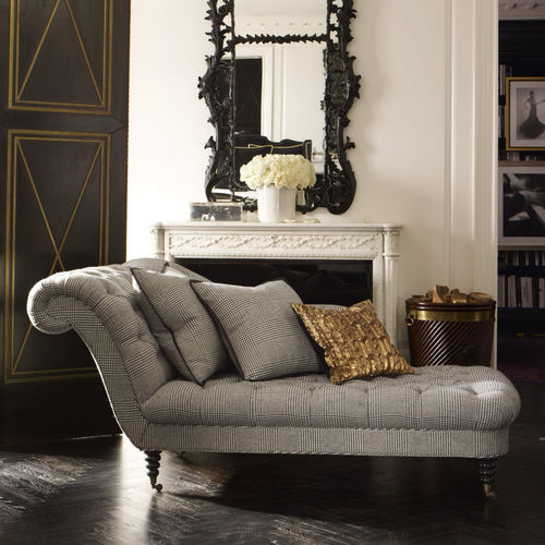 Chaise longue chesterfield - WESTMINSTER - Ralph Lauren Home - in tessuto / in pelle / con rotelle