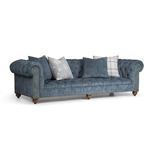 Divano chesterfield - SHERWOOD - Ralph Lauren Home - in tessuto / per cuscini / blu
