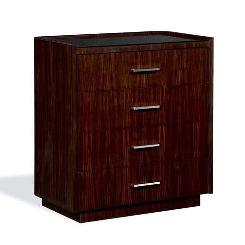 Comodino contemporaneo - MODERN METROPOLIS - Ralph Lauren Home - in vetro temprato / con supporto in ebano di macassar / rettangolare