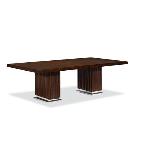 Tavolo da pranzo contemporaneo - DUKE - Ralph Lauren Home - in legno di rosa / con supporto in acciaio inossidabile lucido / rettangolare
