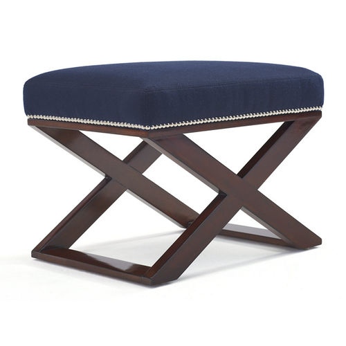 Sgabello classico - COTE D'AZUR  - Ralph Lauren Home - con supporto in legno / imbottito / blu