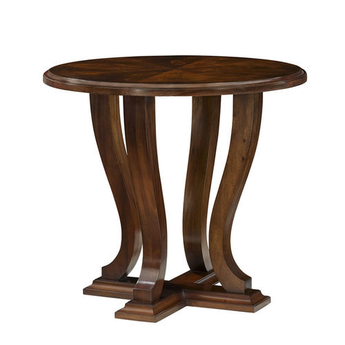 Tavolo d'appoggio classico - BASALT  - Ralph Lauren Home - in mogano / con supporto in acagiù / rotondo