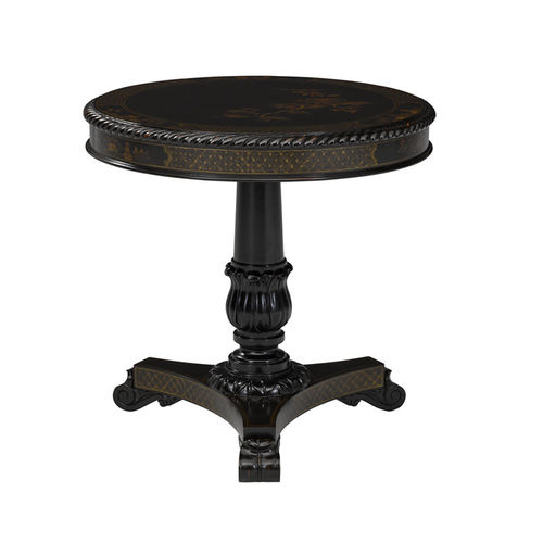 Tavolino in stile - ANGELINE - Ralph Lauren Home - in mogano / con supporto in acagiù / rotondo