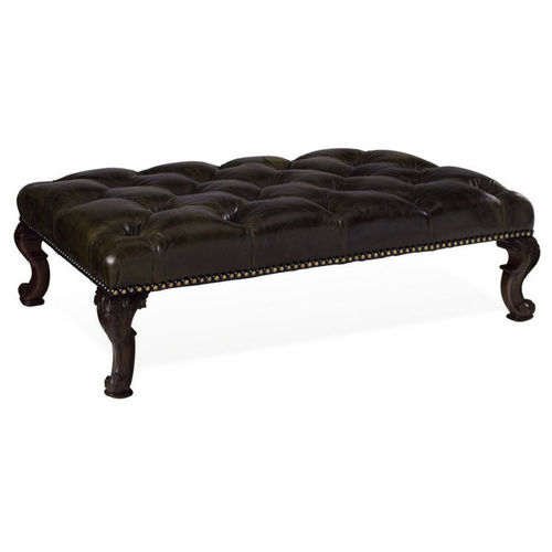 Ottomana in stile - CHATSWORTH - Ralph Lauren Home - in tessuto / in pelle / in legno