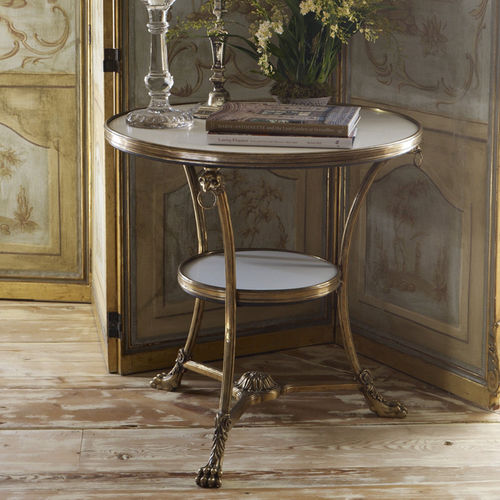 Tavolo d'appoggio Reggenza - THE HEIRESS - Ralph Lauren Home - in marmo / con supporto in ottone / rotondo