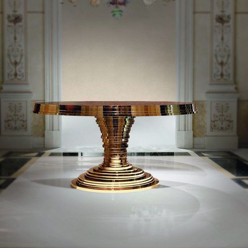 Tavolo contemporaneo - 5450TA - COLOMBO STILE - in legno / rotondo