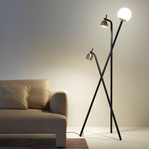 Lampada da terra - F439825150NENE - FontanaArte - in metallo / in vetro soffiato / contemporanea