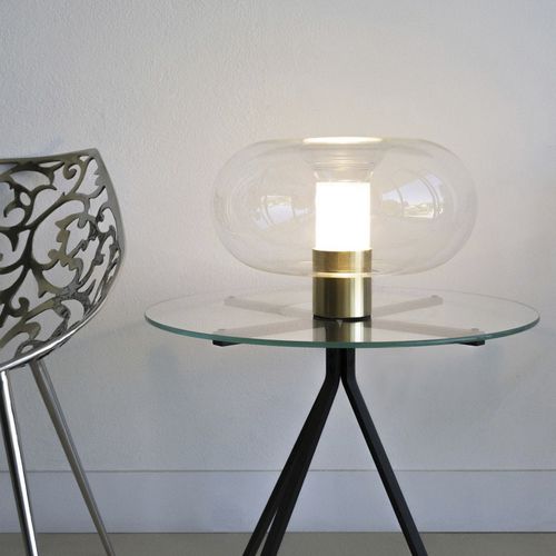 Lampada da tavolo - FONTANELLA MEDIUM - FontanaArte - in metallo / in vetro soffiato / in raso