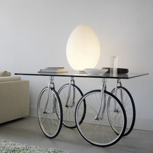 Tavolo design originale - TOUR - FontanaArte - in vetro / con supporto in acciaio inossidabile / quadrato