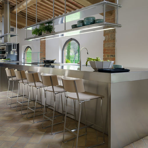 Sistema di scaffali sospeso - Arclinea - contemporaneo / in acciaio inossidabile / per uso residenziale