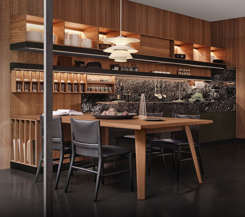 Cucina in marmo - CONVIVIUM & PENINSULA & WIC - Arclinea - contemporanea / in noce / in teak