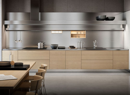 Cucina in acciaio inossidabile - GAMMA LINEAR LAYOUT - Arclinea - contemporanea / in quercia naturale / in ceramica