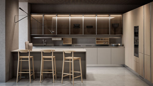 Cucina contemporanea - GAMMA - Arclinea - in rovere / in vetro / in quarzo