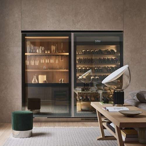Cantinetta multitemperatura - VINA EPICURE - Arclinea - da incasso / in legno / vetrata