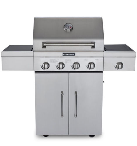 Barbecue a gas - 720-0733A - KitchenAid - professionale / con rotelle / in acciaio inossidabile
