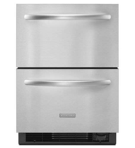 Frigorifero a cassetti -  KDDC24CVS - KitchenAid - per uso residenziale / a posa libera / in acciaio inossidabile