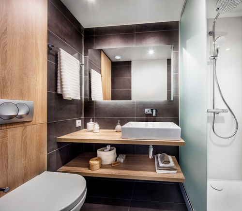 Bagno contemporaneo - OLYMPIE - BAUDET SA - in metallo / per hotel / prefabbricato