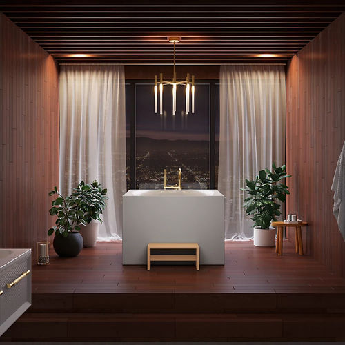 Vasca da bagno quadrata - STILLNESS® SOAK - Kohler - da appoggio / per ambiente abitativo / in acrilico