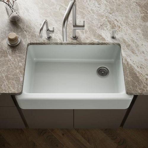 Lavello a 1 vasca - WHITEHAVEN® - Kohler - senza gocciolatoio / in ghisa / sottotop