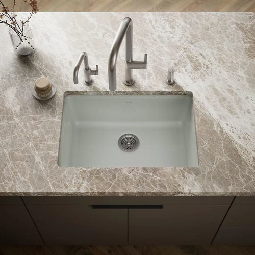 Lavello a 1 vasca - IRON/TONES® - Kohler - senza gocciolatoio / in ghisa / sottotop