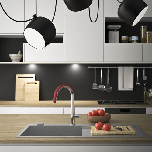 Miscelatore da appoggio - 7406 - MAMOLI - in metallo cromato / da cucina / 1 foro